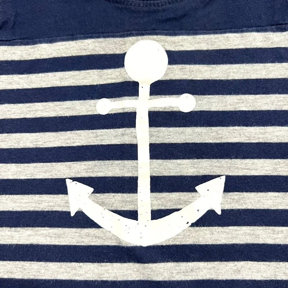 Carter's 6m Navy Striped Anchor Romper